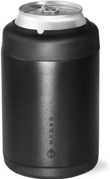 imageHydroJug Standard Can Cooler  2in1 Insulated Can Cooler Cup  Stainless Steel Can Holder with NonSlip Rubber Base  ScrewTop Lid  Dishwasher Safe  12oz SageBlack