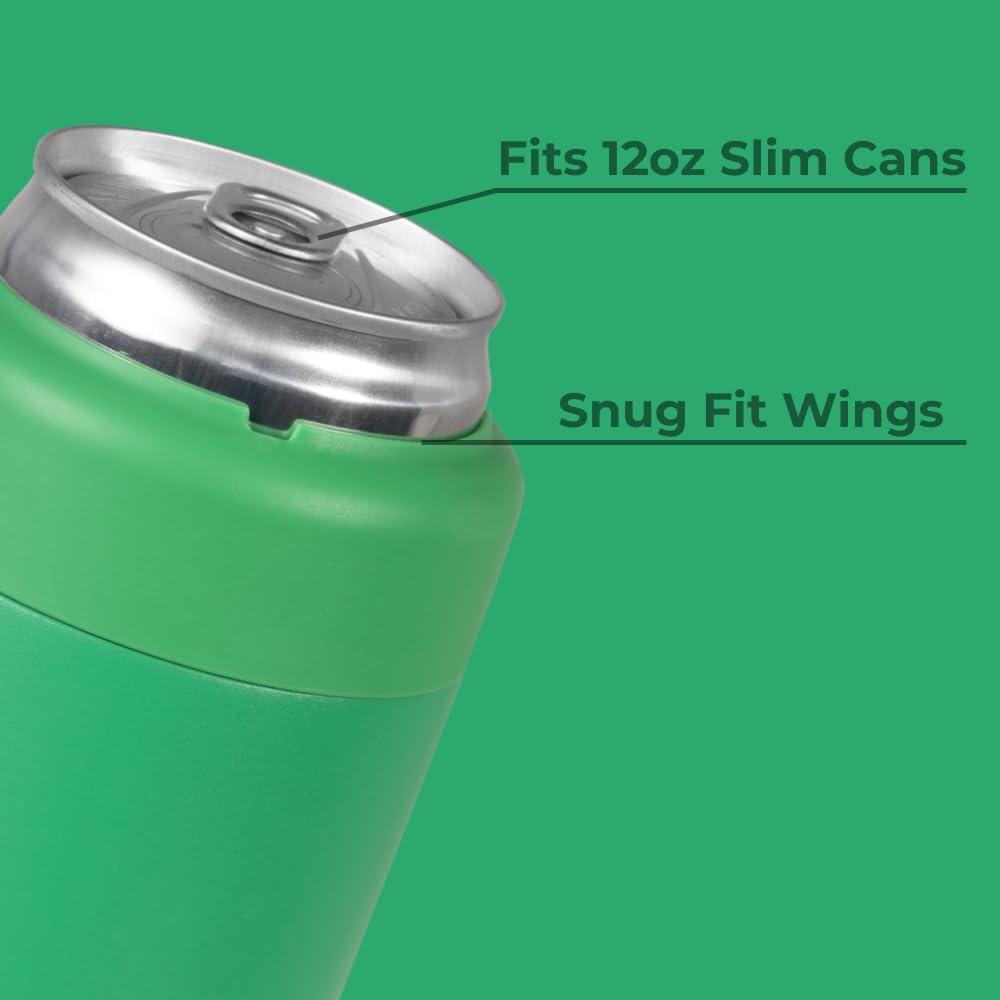 imageHydroJug Standard Can Cooler  2in1 Insulated Can Cooler Cup  Stainless Steel Can Holder with NonSlip Rubber Base  ScrewTop Lid  Dishwasher Safe  12oz SageClover