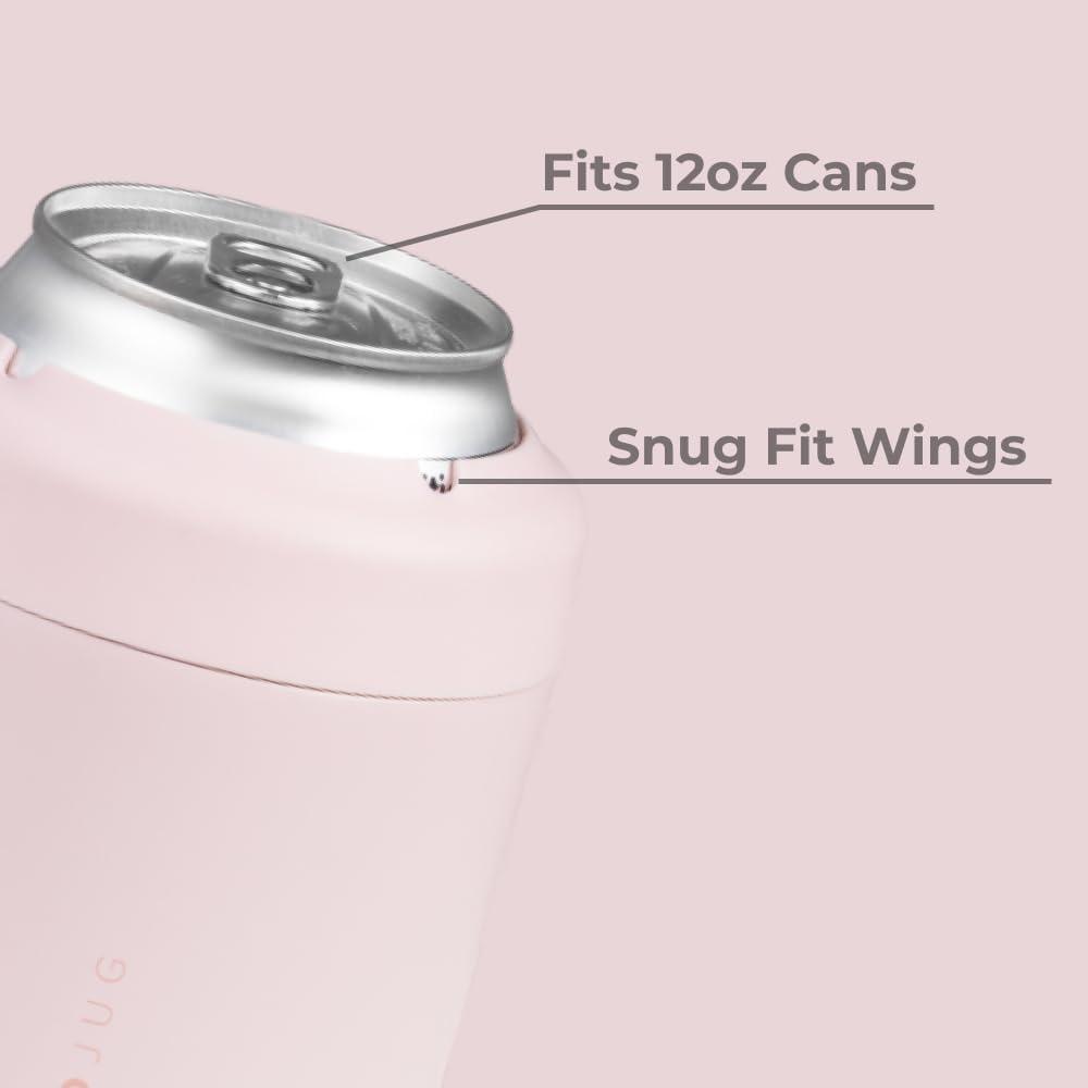 imageHydroJug Standard Can Cooler  2in1 Insulated Can Cooler Cup  Stainless Steel Can Holder with NonSlip Rubber Base  ScrewTop Lid  Dishwasher Safe  12oz SagePink Sand