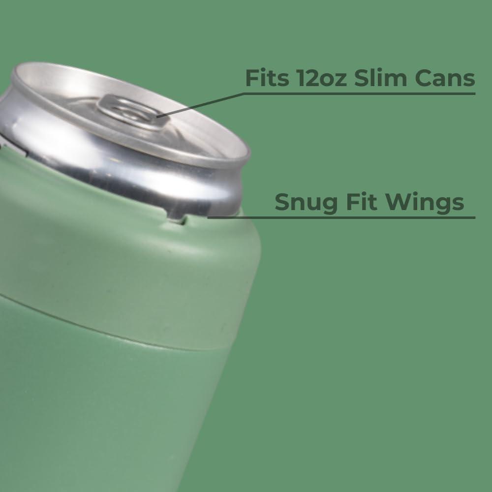 imageHydroJug Standard Can Cooler  2in1 Insulated Can Cooler Cup  Stainless Steel Can Holder with NonSlip Rubber Base  ScrewTop Lid  Dishwasher Safe  12oz SageSage