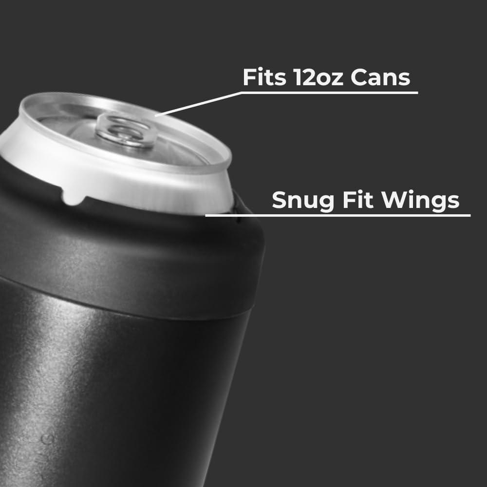 imageHydroJug Standard Can Cooler  2in1 Insulated Can Cooler Cup  Stainless Steel Can Holder with NonSlip Rubber Base  ScrewTop Lid  Dishwasher Safe  12oz SageBlack