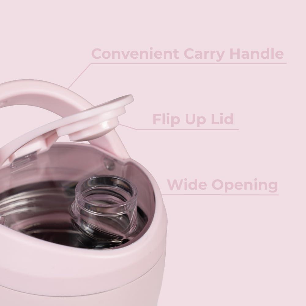 imageHydroJug 24 oz New Stainless Steel Shaker  Insulated Leakproof BPAFree with Silent Mixing Grate  No Clumps No Noise  Premium Shaker for Fitness Sports ampamp Everyday Use Black LeopardPink Sand