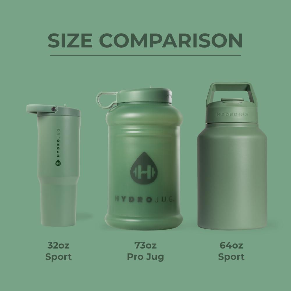 imageHydroJug Half Gallon Water Bottle 73oz  Refillable Reusable Jug With Carry Handle  Leakproof Guarantee  Great For OnTheGo Hydration  Dishwasher Safe BPA Free Light Blue Pro Jug V2Sage
