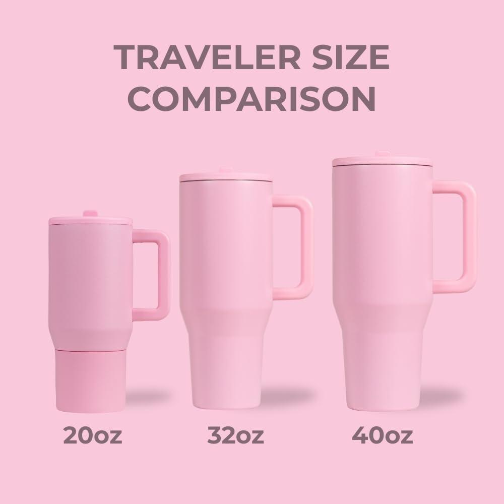 imageHydroJug Kids  20 oz Insulated Kids Water Bottle with Flip Straw ampamp Handle  LeakProof ampamp Durable  Perfect for School Sports Lunch Travel ampamp Camp BowsBlush