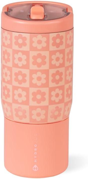 imageHydroJug Kids 14 oz Sport Water Bottle  Stainless Steel Insulated 100 Leakproof With Carry Handle BPAFree  KidFriendly Design  Durable ampamp Dishwasher Safe BowsDaisy Checkers