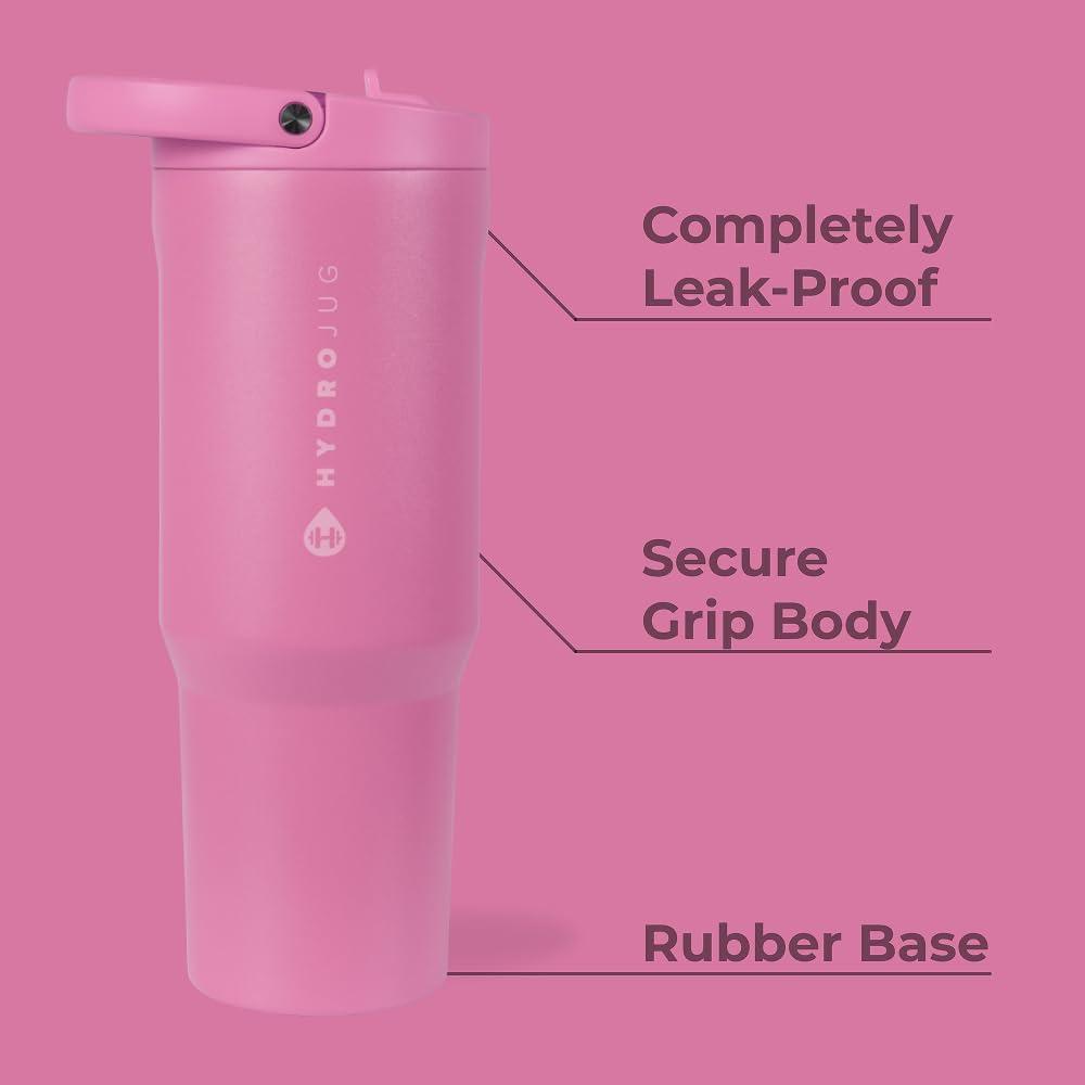 imageHydroJug Sport  Stainless Steel Tumbler with Straw Vacuum Insulated 20oz Leakproof Water Bottle Ergonomic Design Reusable Dishwasher Safe Rubber Base Durable for Gym or Outdoors BlackTaffy