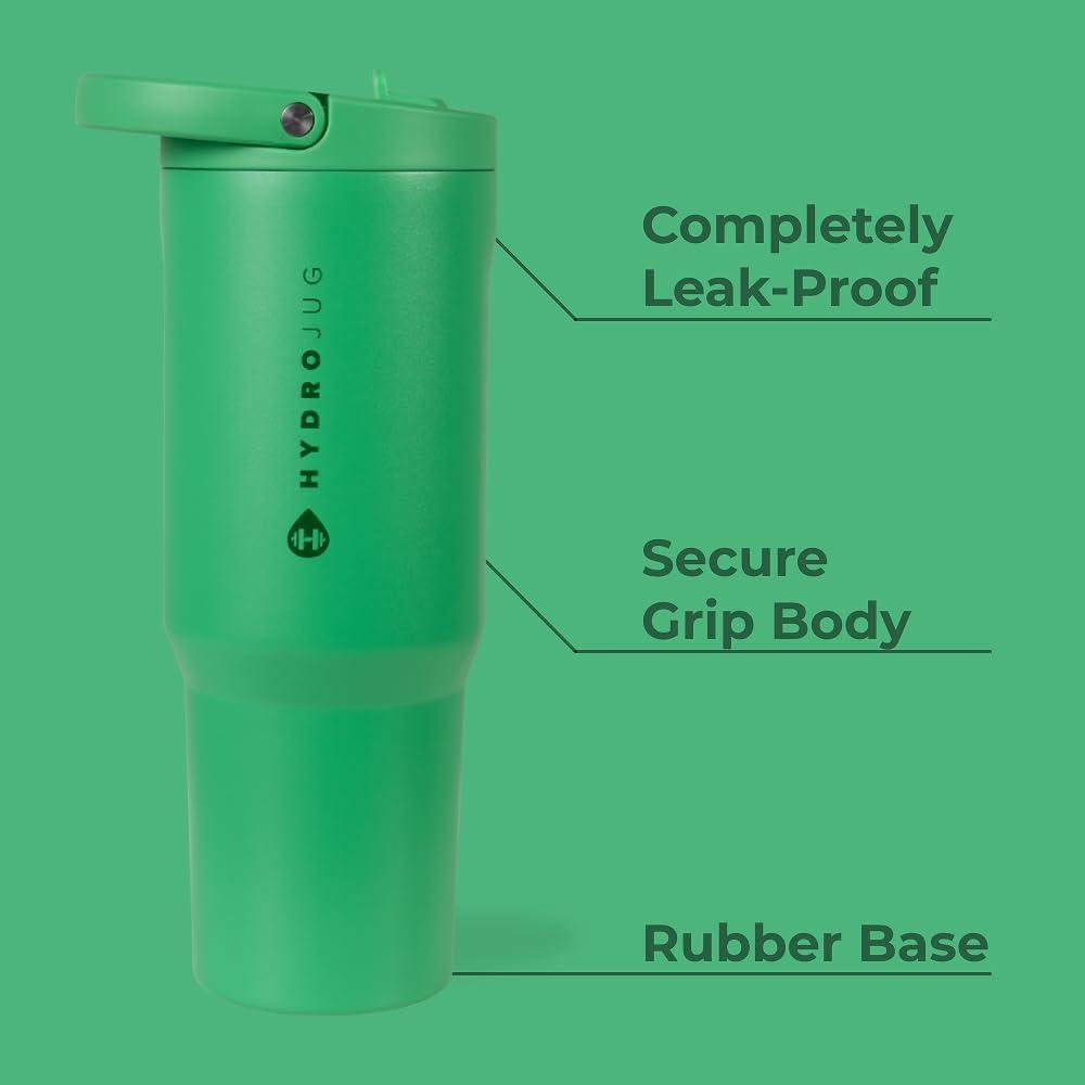 imageHydroJug Sport  Stainless Steel Tumbler with Straw Vacuum Insulated 20oz Leakproof Water Bottle Ergonomic Design Reusable Dishwasher Safe Rubber Base Durable for Gym or Outdoors BlackClover
