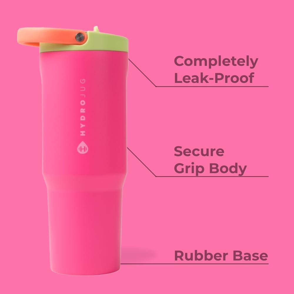 imageHydroJug Sport  Stainless Steel Tumbler with Straw Vacuum Insulated 20oz Leakproof Water Bottle Ergonomic Design Reusable Dishwasher Safe Rubber Base Durable for Gym or Outdoors BlackOrchid
