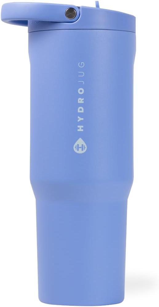 imageHydroJug Sport  Stainless Steel Tumbler with Straw Vacuum Insulated 20oz Leakproof Water Bottle Ergonomic Design Reusable Dishwasher Safe Rubber Base Durable for Gym or Outdoors BlackLight Blue