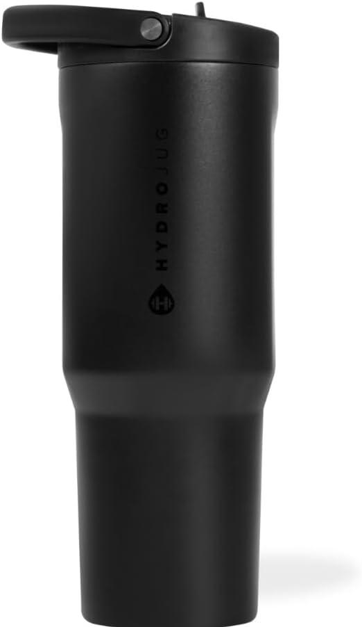 imageHydroJug Sport  Stainless Steel Tumbler with Straw Vacuum Insulated 20oz Leakproof Water Bottle Ergonomic Design Reusable Dishwasher Safe Rubber Base Durable for Gym or Outdoors BlackBlack