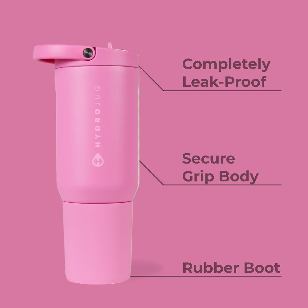 imageHydroJug Sport  Stainless Steel Tumbler with Straw Vacuum Insulated 20oz Leakproof Water Bottle Ergonomic Design Reusable Dishwasher Safe Rubber Base Durable for Gym or Outdoors BlackTaffy