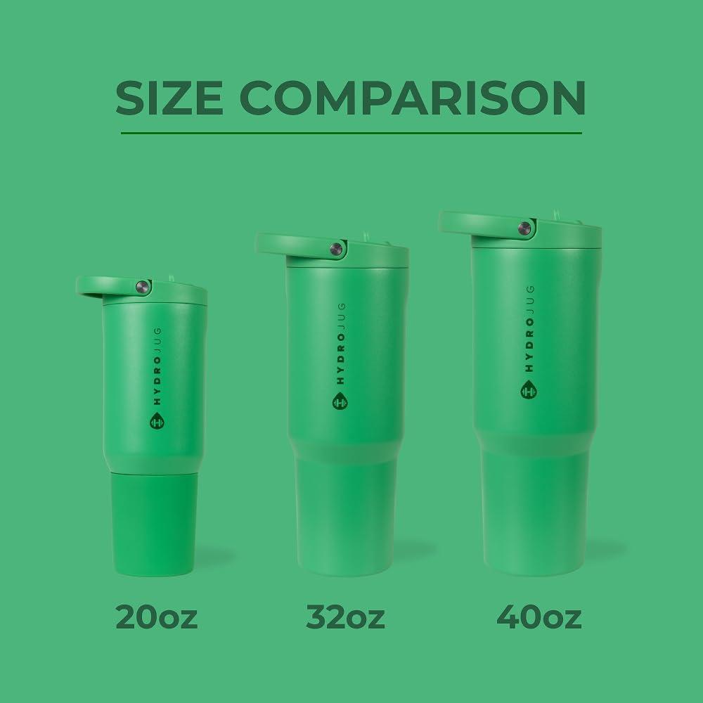 imageHydroJug Sport  Stainless Steel Tumbler with Straw Vacuum Insulated 20oz Leakproof Water Bottle Ergonomic Design Reusable Dishwasher Safe Rubber Base Durable for Gym or Outdoors BlackClover