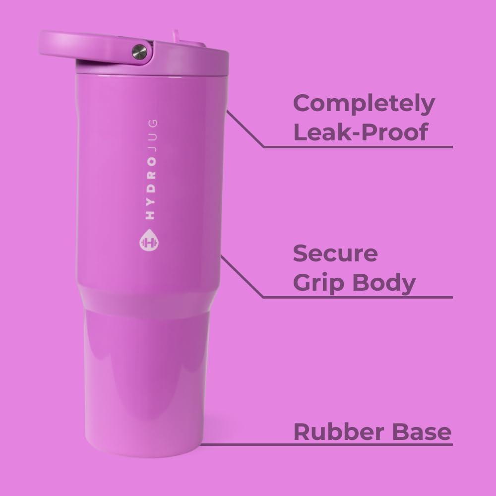 imageHydroJug Sport  Stainless Steel Tumbler with Straw Vacuum Insulated 20oz Leakproof Water Bottle Ergonomic Design Reusable Dishwasher Safe Rubber Base Durable for Gym or Outdoors BlackPulse