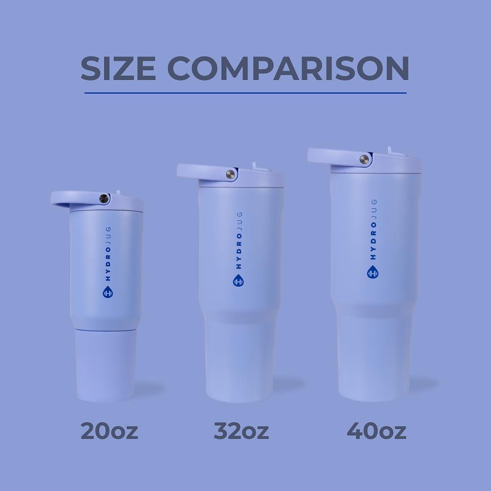 imageHydroJug Sport  Stainless Steel Tumbler with Straw Vacuum Insulated 20oz Leakproof Water Bottle Ergonomic Design Reusable Dishwasher Safe Rubber Base Durable for Gym or Outdoors BlackPeri