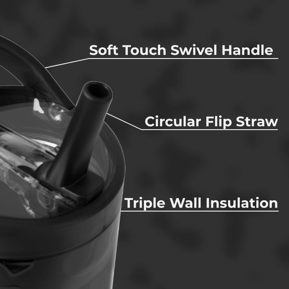 imageHydroJug Sport  Stainless Steel Tumbler with Straw Vacuum Insulated 20oz Leakproof Water Bottle Ergonomic Design Reusable Dishwasher Safe Rubber Base Durable for Gym or Outdoors BlackBlack Leopard