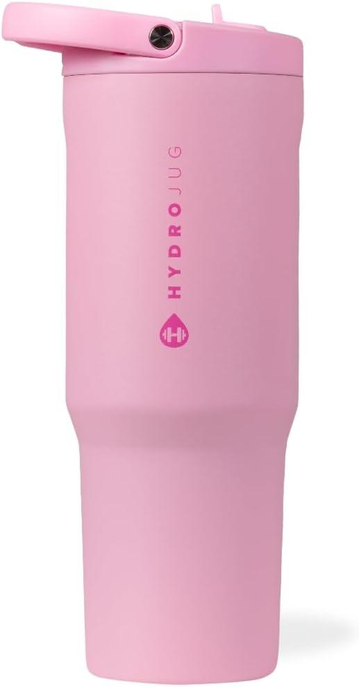 imageHydroJug Sport  Stainless Steel Tumbler with Straw Vacuum Insulated 20oz Leakproof Water Bottle Ergonomic Design Reusable Dishwasher Safe Rubber Base Durable for Gym or Outdoors BlackBlush