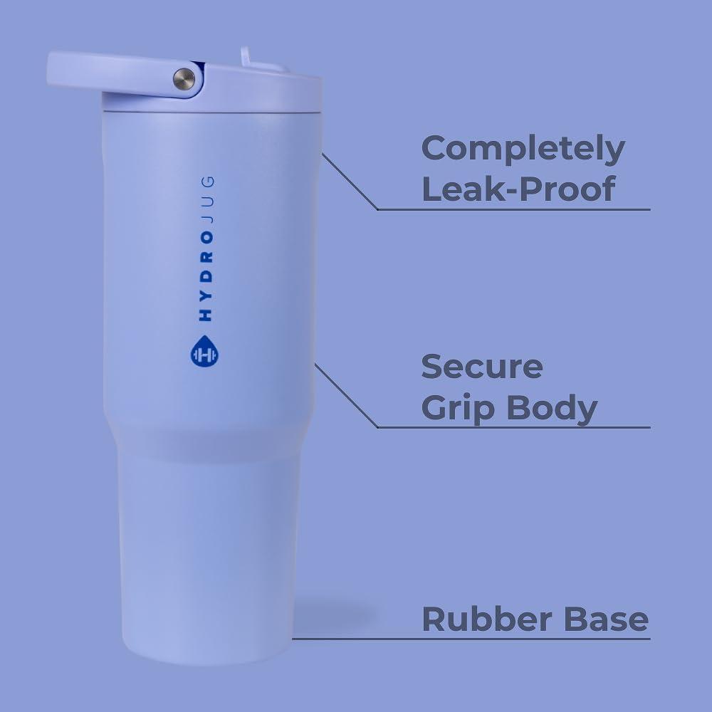 imageHydroJug Sport  Stainless Steel Tumbler with Straw Vacuum Insulated 20oz Leakproof Water Bottle Ergonomic Design Reusable Dishwasher Safe Rubber Base Durable for Gym or Outdoors BlackPeri