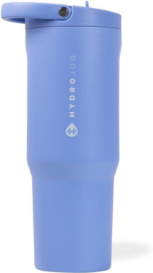 imageHydroJug Sport  Stainless Steel Tumbler with Straw Vacuum Insulated 20oz Leakproof Water Bottle Ergonomic Design Reusable Dishwasher Safe Rubber Base Durable for Gym or Outdoors BlackLight Blue