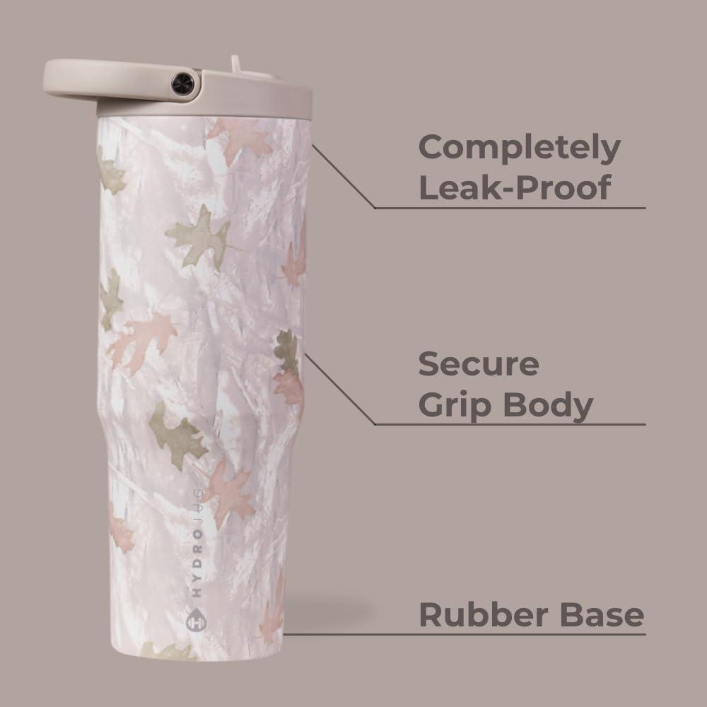 imageHydroJug Sport  Stainless Steel Tumbler with Straw Vacuum Insulated 20oz Leakproof Water Bottle Ergonomic Design Reusable Dishwasher Safe Rubber Base Durable for Gym or Outdoors BlackCamo