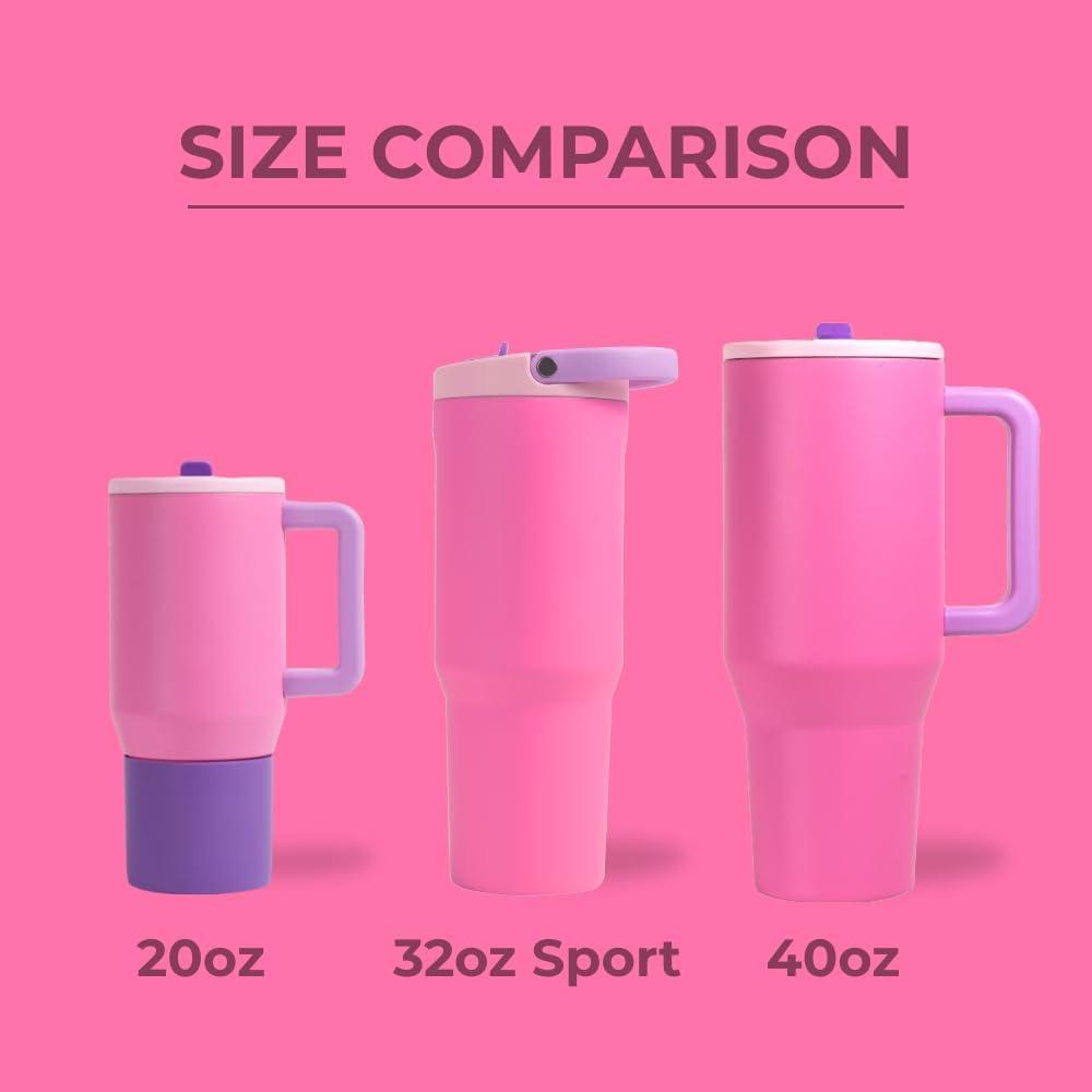 imageHydroJug Sport  Stainless Steel Tumbler with Straw Vacuum Insulated 20oz Leakproof Water Bottle Ergonomic Design Reusable Dishwasher Safe Rubber Base Durable for Gym or Outdoors BlackPink Sugar