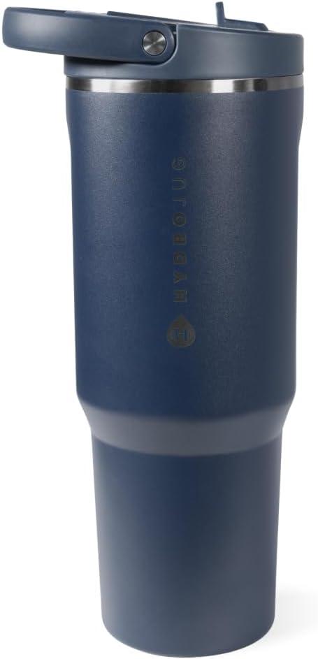 imageHydroJug Sport  Stainless Steel Tumbler with Straw Vacuum Insulated 20oz Leakproof Water Bottle Ergonomic Design Reusable Dishwasher Safe Rubber Base Durable for Gym or Outdoors BlackMidnight