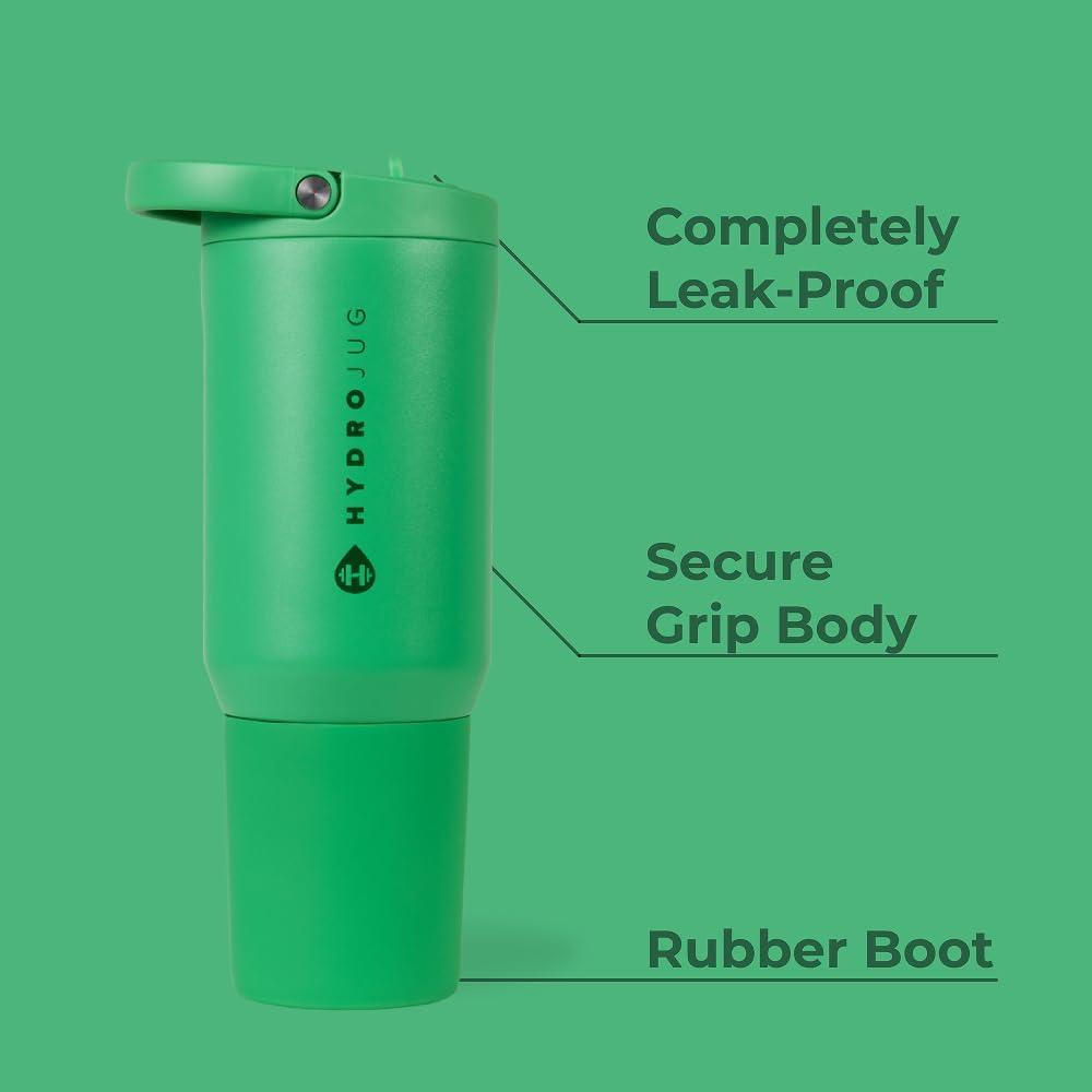 imageHydroJug Sport  Stainless Steel Tumbler with Straw Vacuum Insulated 20oz Leakproof Water Bottle Ergonomic Design Reusable Dishwasher Safe Rubber Base Durable for Gym or Outdoors BlackClover