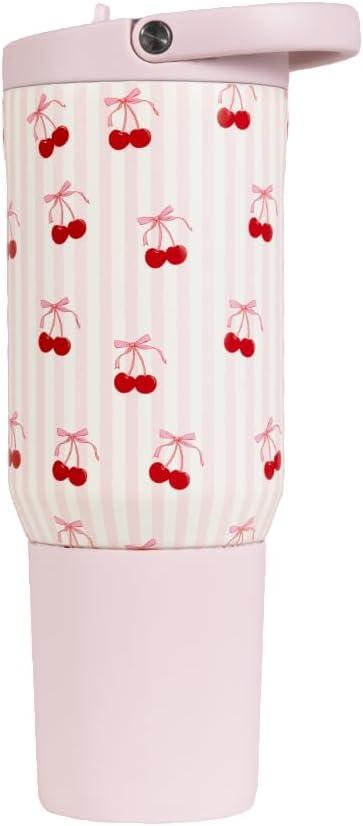 imageHydroJug Sport  Stainless Steel Tumbler with Straw Vacuum Insulated 20oz Leakproof Water Bottle Ergonomic Design Reusable Dishwasher Safe Rubber Base Durable for Gym or Outdoors BlackSweet Cherry