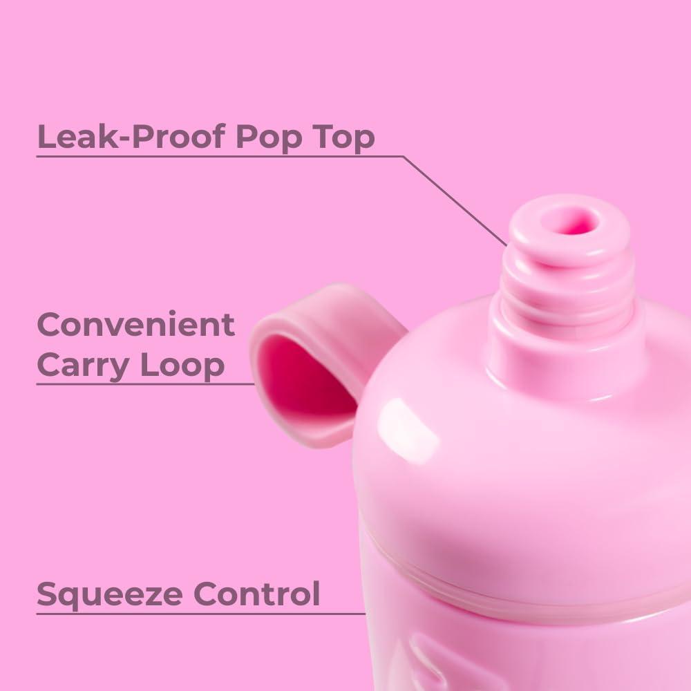 imageHydroJug Squeeze  27oz Water Bottles Sports Water Bottle with Push Cap Quick ampamp Easy Hydration Gym Water Bottles Easy Squeeze Bottle MauveBubblegum