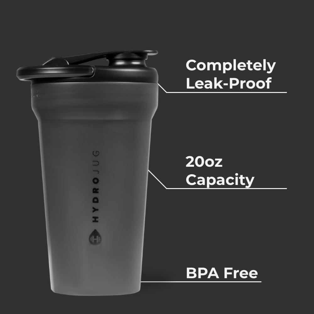 imageHydrojug 20 oz Noiseless Shaker Bottle  100 Leakproof Shaker Cup for Protein Mixes PreWorkout ampamp Supplement Shakes  Durable Easy Clean Design CreamBlack