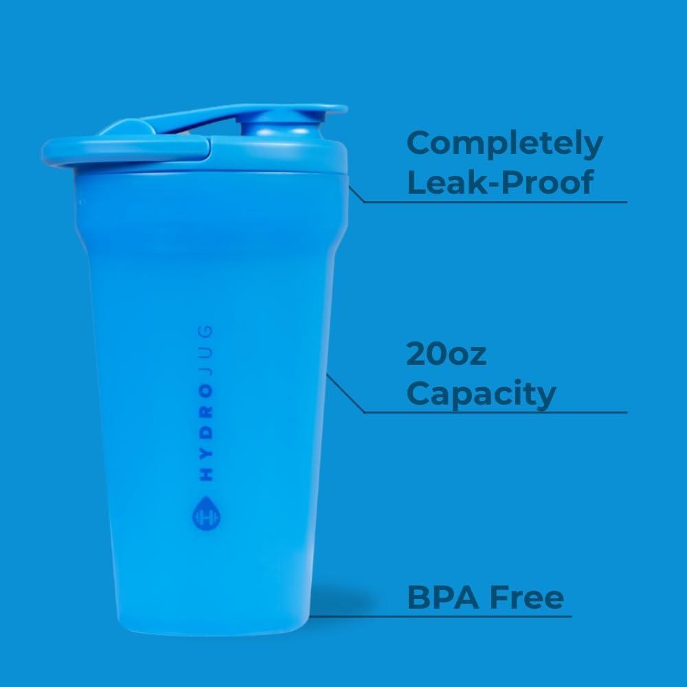 imageHydrojug 20 oz Noiseless Shaker Bottle  100 Leakproof Shaker Cup for Protein Mixes PreWorkout ampamp Supplement Shakes  Durable Easy Clean Design CreamCobalt