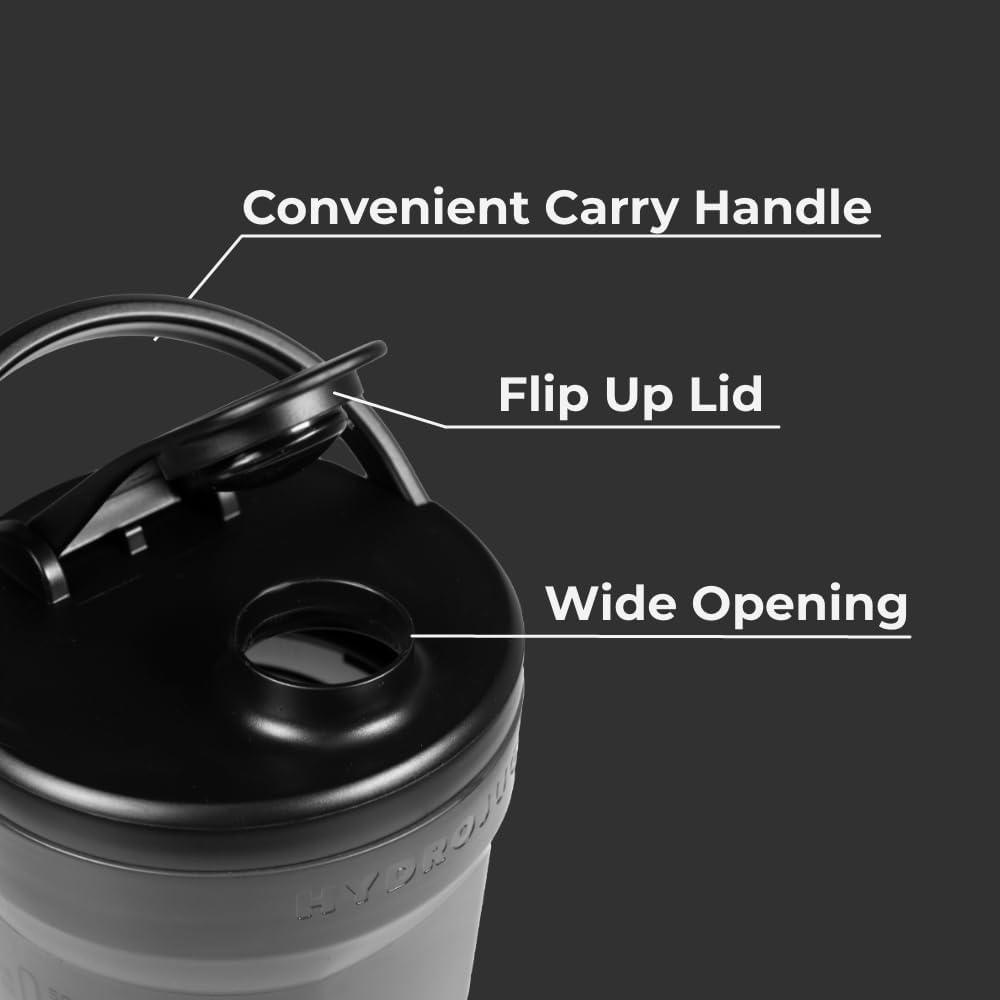 imageHydrojug 20 oz Noiseless Shaker Bottle  100 Leakproof Shaker Cup for Protein Mixes PreWorkout ampamp Supplement Shakes  Durable Easy Clean Design CreamBlack