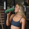 imageHydroJug 24 oz New Stainless Steel Shaker  Insulated Leakproof BPAFree with Silent Mixing Grate  No Clumps No Noise  Premium Shaker for Fitness Sports ampamp Everyday Use Black LeopardSage