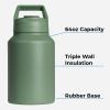 imageHydroJug Sport  Stainless Steel Tumbler with Straw Vacuum Insulated 64oz Leakproof Water Bottle Ergonomic Design Reusable Dishwasher Safe Rubber Base Durable for Gym or Outdoors Light BlueLight Blue