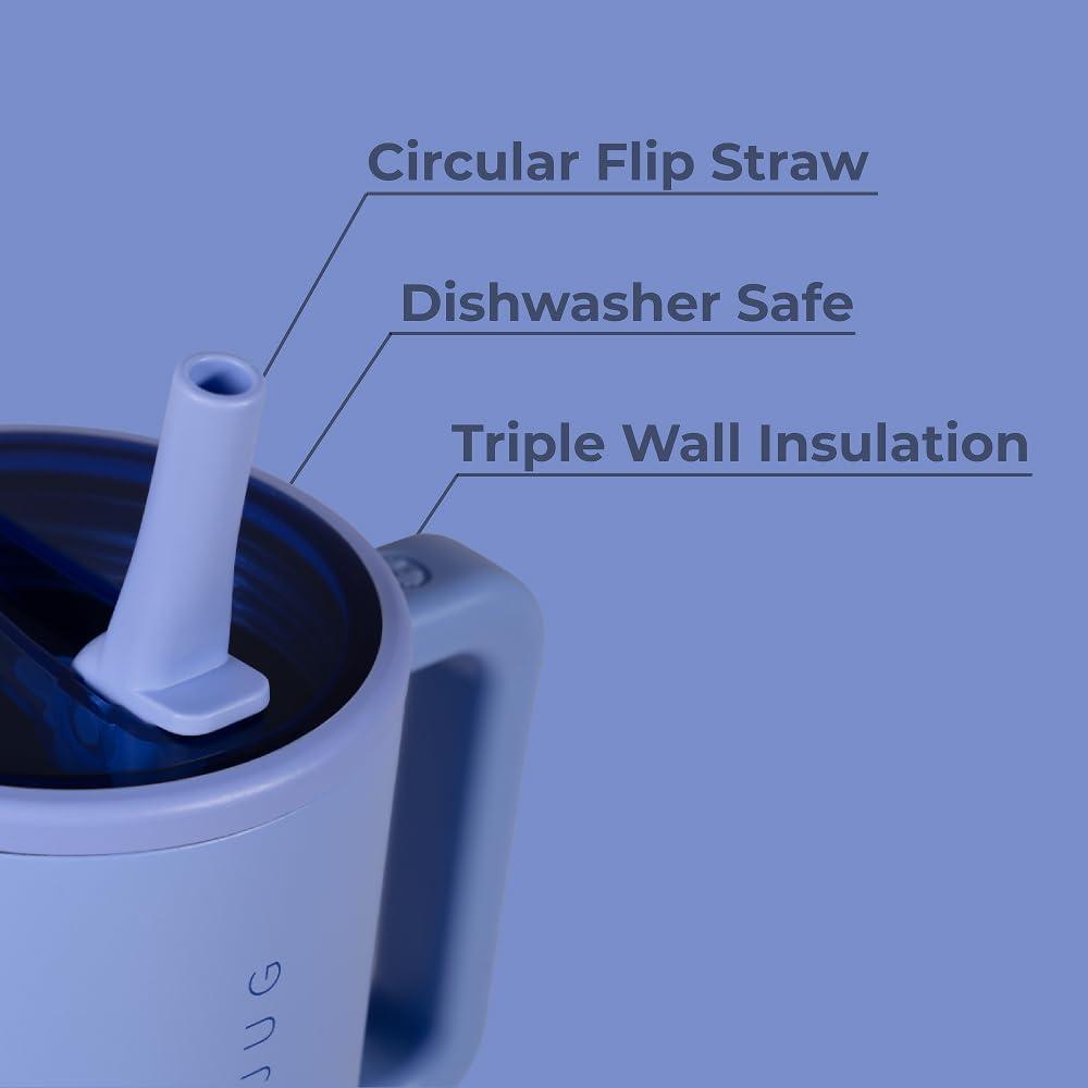 imageHydroJug Traveler  32 oz Water Bottle with Handle ampamp Flip Straw  Fits in Cup Holder Leak Resistant TumblerReusable Insulated Stainless Steel ampamp Rubber Base  Gifts for Women ampamp Men BlackPeri