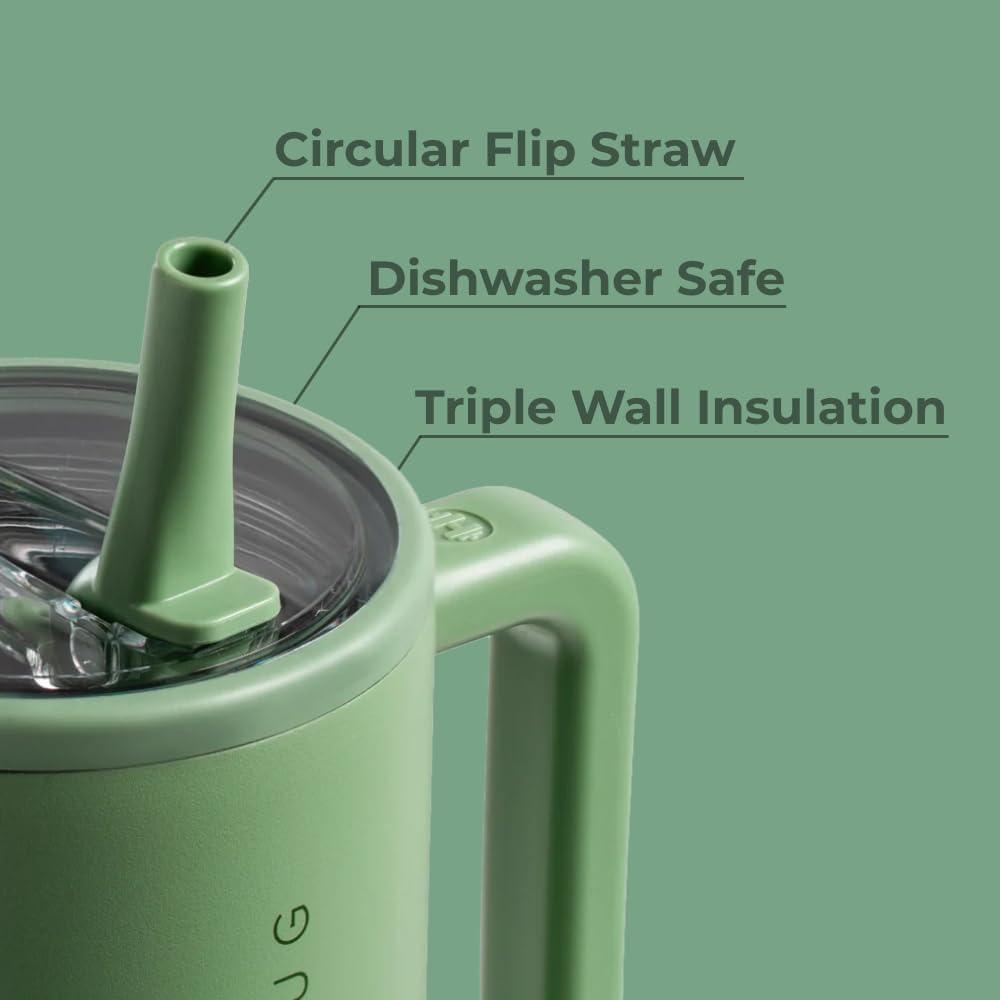 imageHydroJug Traveler  32 oz Water Bottle with Handle ampamp Flip Straw  Fits in Cup Holder Leak Resistant TumblerReusable Insulated Stainless Steel ampamp Rubber Base  Gifts for Women ampamp Men BlackSage