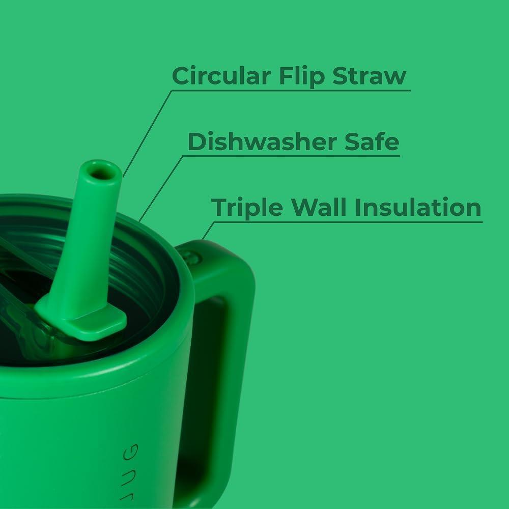 imageHydroJug Traveler  32 oz Water Bottle with Handle ampamp Flip Straw  Fits in Cup Holder Leak Resistant TumblerReusable Insulated Stainless Steel ampamp Rubber Base  Gifts for Women ampamp Men BlackClover