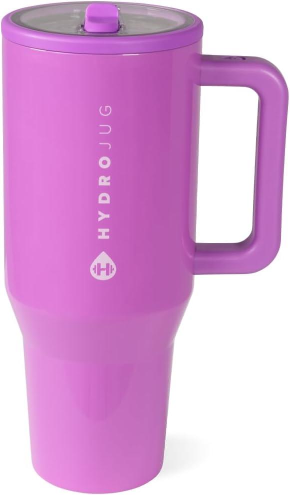 imageHydroJug Traveler  32 oz Water Bottle with Handle ampamp Flip Straw  Fits in Cup Holder Leak Resistant TumblerReusable Insulated Stainless Steel ampamp Rubber Base  Gifts for Women ampamp Men BlackPulse
