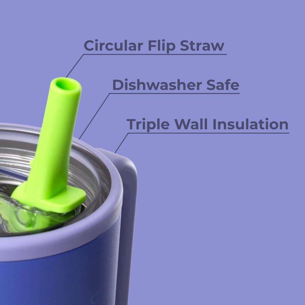 imageHydroJug Traveler  32 oz Water Bottle with Handle ampamp Flip Straw  Fits in Cup Holder Leak Resistant TumblerReusable Insulated Stainless Steel ampamp Rubber Base  Gifts for Women ampamp Men BlackLime Rickey