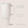imageHydroJug Traveler  32 oz Water Bottle with Handle ampamp Flip Straw  Fits in Cup Holder Leak Resistant TumblerReusable Insulated Stainless Steel ampamp Rubber Base  Gifts for Women ampamp Men BlackCream