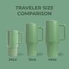 imageHydroJug Traveler  32 oz Water Bottle with Handle ampamp Flip Straw  Fits in Cup Holder Leak Resistant TumblerReusable Insulated Stainless Steel ampamp Rubber Base  Gifts for Women ampamp Men BlackSage