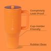 imageHydroJug Traveler  32 oz Water Bottle with Handle ampamp Flip Straw  Fits in Cup Holder Leak Resistant TumblerReusable Insulated Stainless Steel ampamp Rubber Base  Gifts for Women ampamp Men BlackTangerine