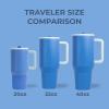 imageHydroJug Traveler  32 oz Water Bottle with Handle ampamp Flip Straw  Fits in Cup Holder Leak Resistant TumblerReusable Insulated Stainless Steel ampamp Rubber Base  Gifts for Women ampamp Men BlackRiptide