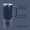 imageHydroJug Traveler  32 oz Water Bottle with Handle ampamp Flip Straw  Fits in Cup Holder Leak Resistant TumblerReusable Insulated Stainless Steel ampamp Rubber Base  Gifts for Women ampamp Men BlackMidnight