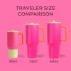 imageHydroJug Traveler  32 oz Water Bottle with Handle ampamp Flip Straw  Fits in Cup Holder Leak Resistant TumblerReusable Insulated Stainless Steel ampamp Rubber Base  Gifts for Women ampamp Men BlackOrchid