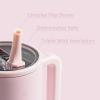 imageHydroJug Traveler  32 oz Water Bottle with Handle ampamp Flip Straw  Fits in Cup Holder Leak Resistant TumblerReusable Insulated Stainless Steel ampamp Rubber Base  Gifts for Women ampamp Men BlackPink Sand