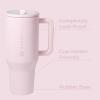 imageHydroJug Traveler  32 oz Water Bottle with Handle ampamp Flip Straw  Fits in Cup Holder Leak Resistant TumblerReusable Insulated Stainless Steel ampamp Rubber Base  Gifts for Women ampamp Men BlackPink Sand