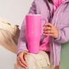 imageHydroJug Traveler  32 oz Water Bottle with Handle ampamp Flip Straw  Fits in Cup Holder Leak Resistant TumblerReusable Insulated Stainless Steel ampamp Rubber Base  Gifts for Women ampamp Men BlackPink Sugar