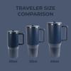 imageHydroJug Traveler  32 oz Water Bottle with Handle ampamp Flip Straw  Fits in Cup Holder Leak Resistant TumblerReusable Insulated Stainless Steel ampamp Rubber Base  Gifts for Women ampamp Men BlackMidnight
