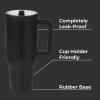 imageHydroJug Traveler  40 oz Water Bottle with Handle ampamp Flip Straw  Fits in Cup Holder Leak Resistant TumblerReusable Insulated Stainless Steel ampamp Rubber Base  Gifts for Women ampamp Men BlackBlack