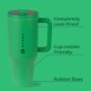 imageHydroJug Traveler  40 oz Water Bottle with Handle ampamp Flip Straw  Fits in Cup Holder Leak Resistant TumblerReusable Insulated Stainless Steel ampamp Rubber Base  Gifts for Women ampamp Men BlackClover